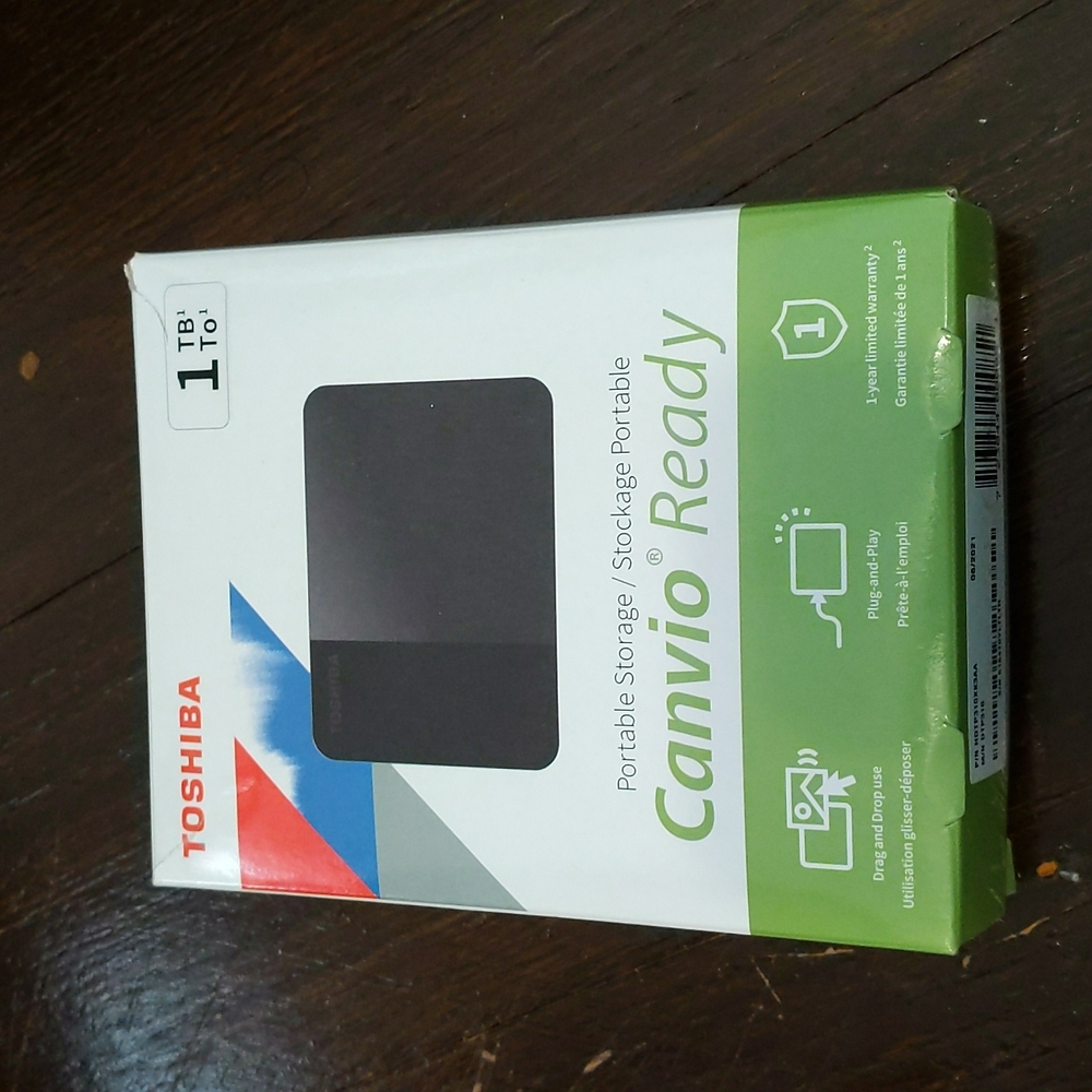 New portable hard drive, 1 TB